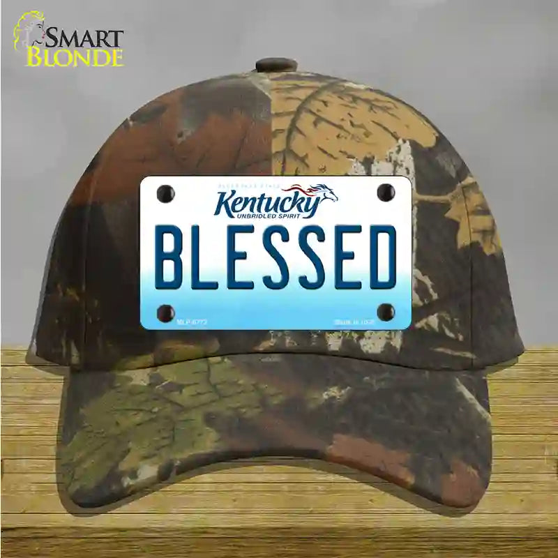 Blessed Kentucky Novelty License Plate Hat Cotton / Camoflauge