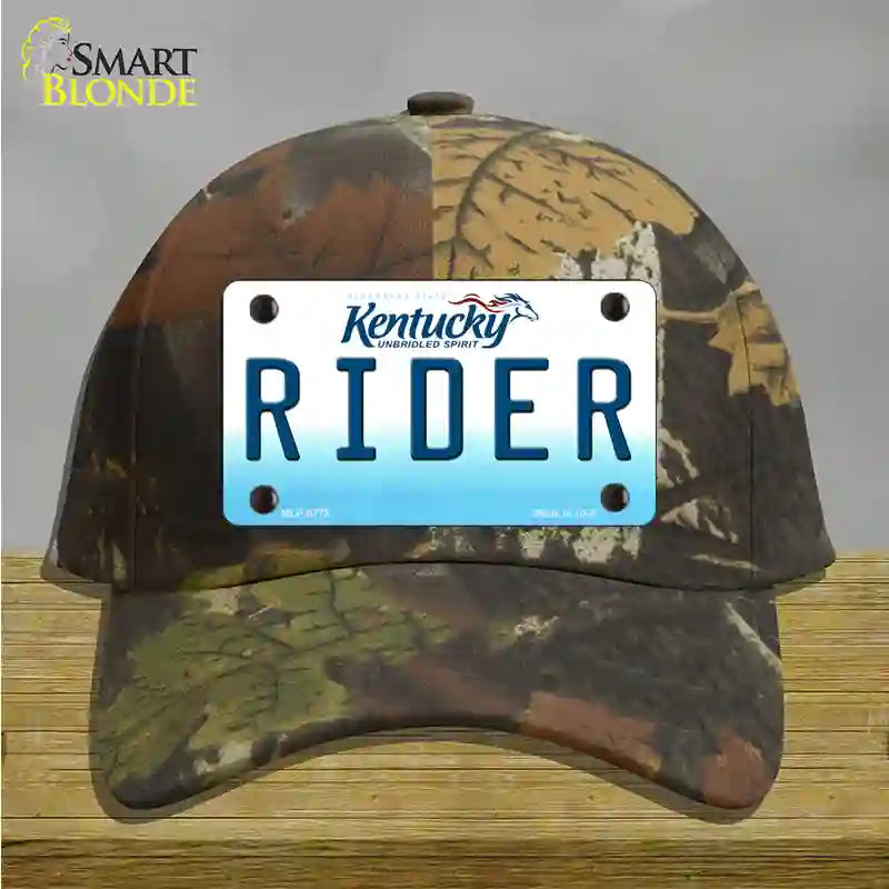 Rider Kentucky Novelty License Plate Hat Cotton / Camoflauge