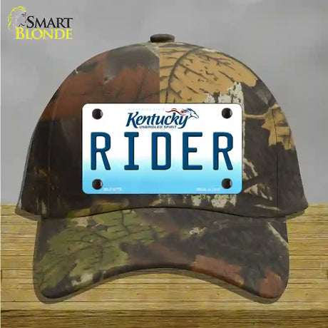 Rider Kentucky Novelty License Plate Hat Cotton / Camoflauge