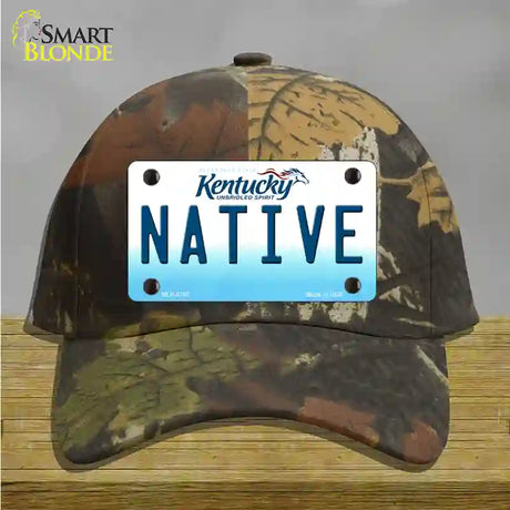 Native Kentucky Novelty License Plate Hat Cotton / Camoflauge