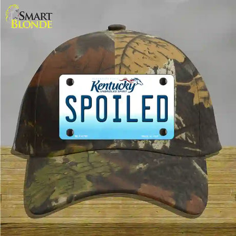 Spoiled Kentucky Novelty License Plate Hat Cotton / Camoflauge