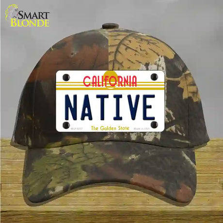 Native California Novelty License Plate Hat Cotton / Camoflauge