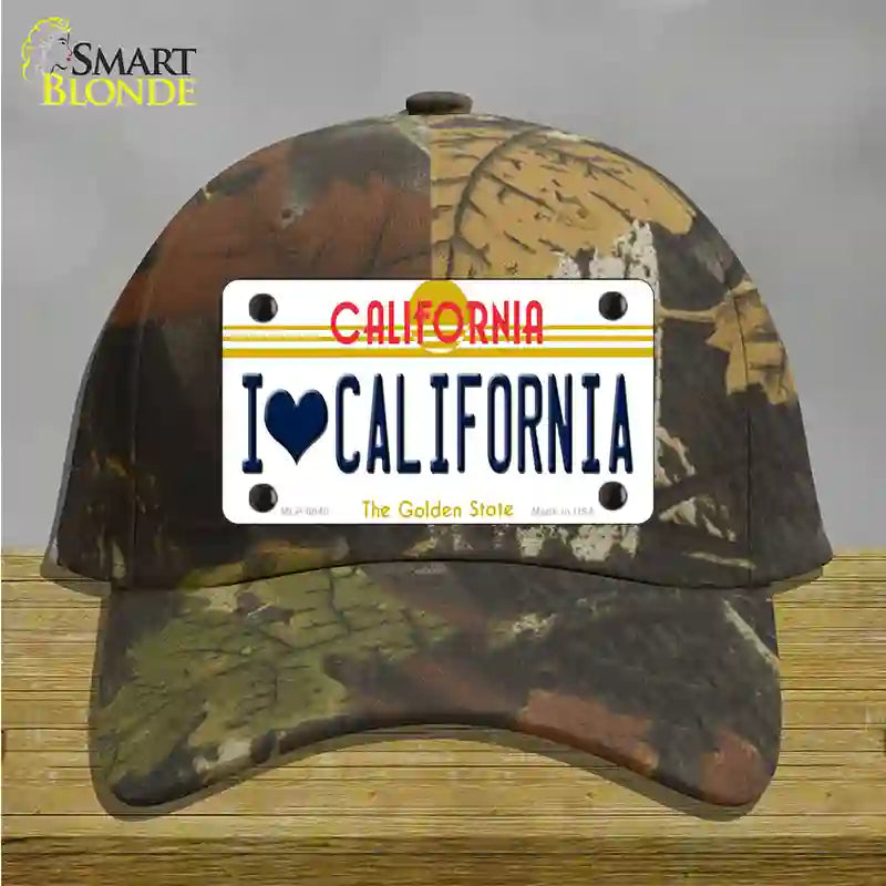 I Love California Novelty License Plate Hat Cotton / Camoflauge