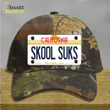 Skool Suks California Novelty License Plate Hat Cotton / Camoflauge