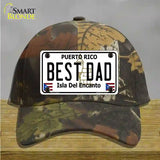 Best Dad Puerto Rico Novelty License Plate Hat Cotton / Camoflauge