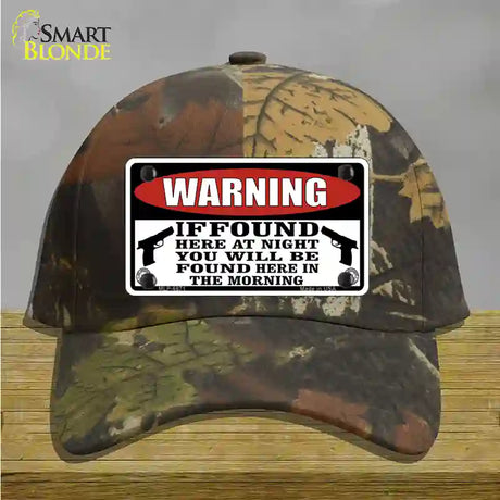 Warning If Found Novelty License Plate Hat Cotton / Camoflauge