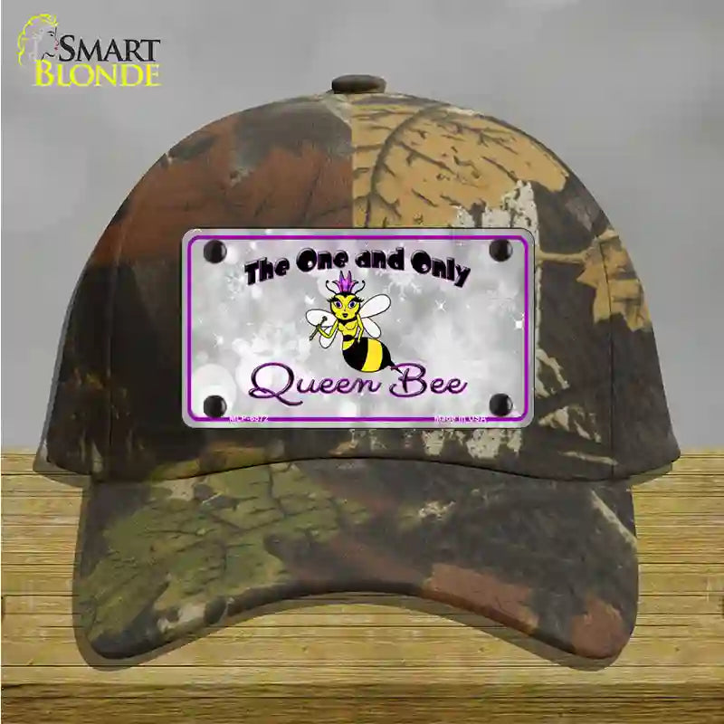 Queen Bee Purple Novelty License Plate Hat Cotton / Camoflauge