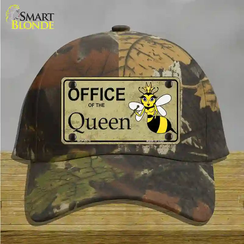 Office Of Queen Bee Novelty License Plate Hat Cotton / Camoflauge