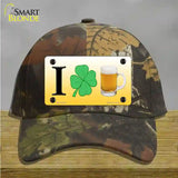 I Shamrock Beer Novelty License Plate Hat Cotton / Camoflauge