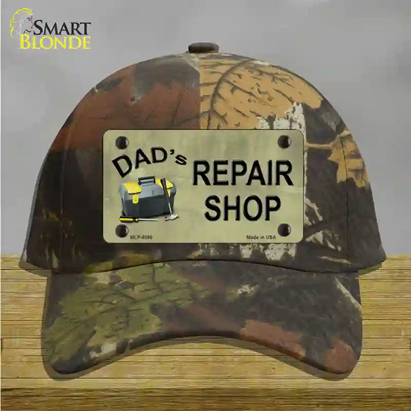 Dads Repair Shop Novelty License Plate Hat Cotton / Camoflauge