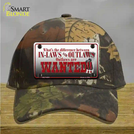 In-laws And Outlaws Novelty License Plate Hat Cotton / Camoflauge