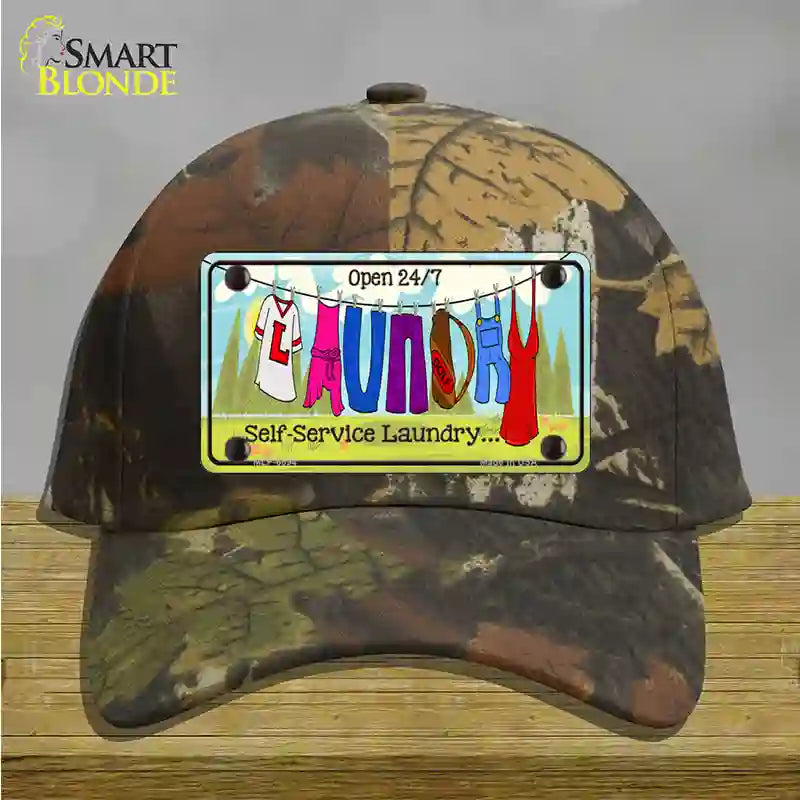 Laundry Self Service Novelty License Plate Hat Cotton / Camoflauge