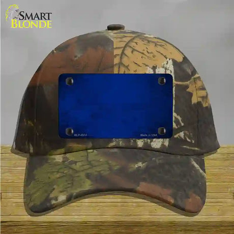 Royal Blue Oil Rubbed Solid Novelty License Plate Hat Cotton / Camoflauge