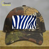 Blue White Zebra Oil Rubbed Novelty License Plate Hat Cotton / Camoflauge