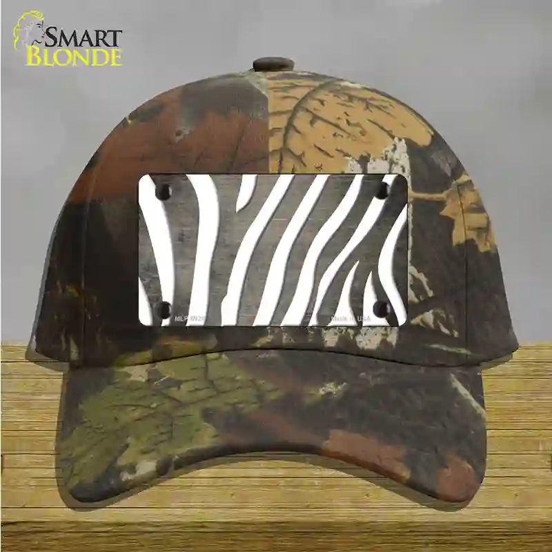 Tan White Zebra Oil Rubbed Novelty License Plate Hat Cotton / Camoflauge