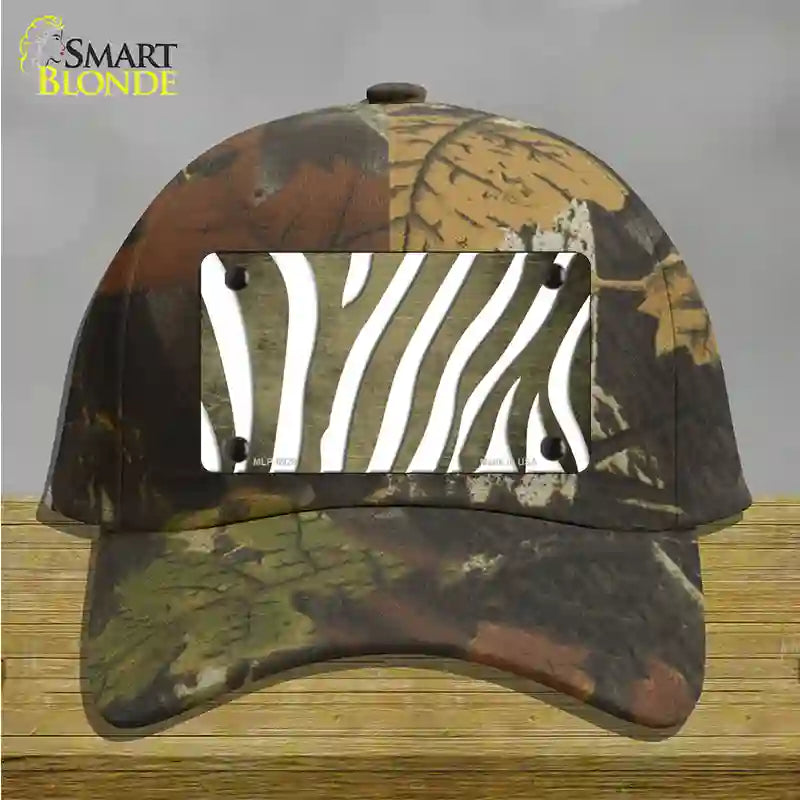 Gold White Zebra Oil Rubbed Novelty License Plate Hat Cotton / Camoflauge