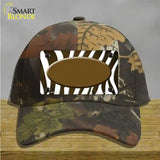 Brown White Zebra Oval Oil Rubbed Novelty License Plate Hat Cotton / Camoflauge