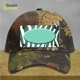 Mint White Zebra Oval Oil Rubbed Novelty License Plate Hat Cotton / Camoflauge