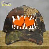 Orange White Zebra Hearts Oil Rubbed Novelty License Plate Hat Cotton / Camoflauge