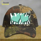 Mint White Zebra Hearts Oil Rubbed Novelty License Plate Hat Cotton / Camoflauge