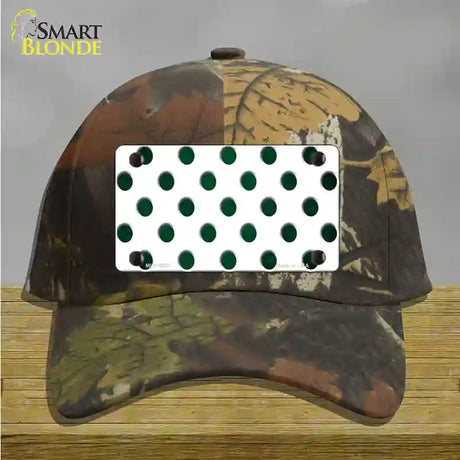 Green White Dots Oil Rubbed Novelty License Plate Hat Cotton / Camoflauge