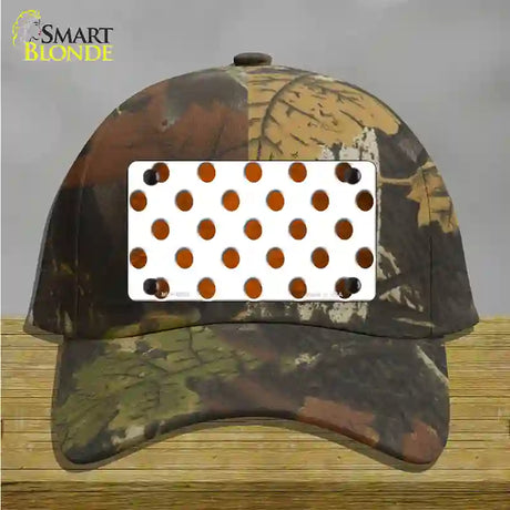 Orange White Dots Oil Rubbed Novelty License Plate Hat Cotton / Camoflauge