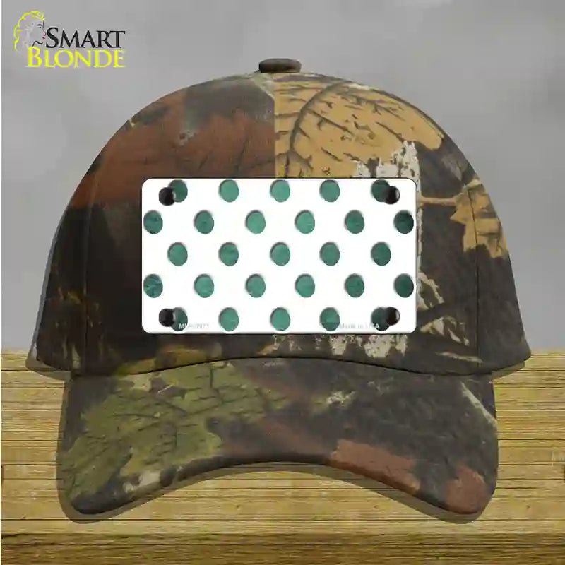 Mint White Dots Oil Rubbed Novelty License Plate Hat Cotton / Camoflauge