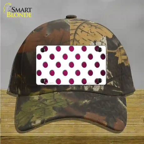 Pink White Dots Oil Rubbed Novelty License Plate Hat Cotton / Camoflauge