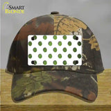 Lime Green White Dots Oil Rubbed Novelty License Plate Hat Cotton / Camoflauge