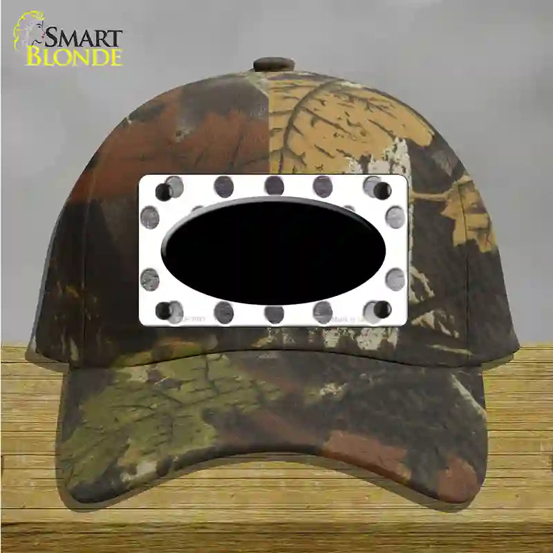 Black White Dots Oval Oil Rubbed Novelty License Plate Hat Cotton / Camoflauge