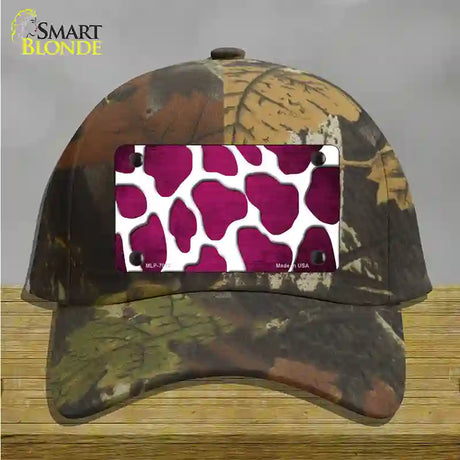 Pink White Giraffe Oil Rubbed Novelty License Plate Hat Cotton / Camoflauge