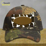 Brown White Oval Giraffe Oil Rubbed Novelty License Plate Hat Cotton / Camoflauge