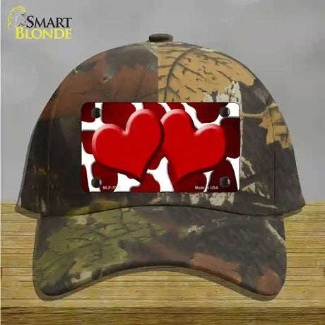 Red White Hearts Giraffe Oil Rubbed Novelty License Plate Hat Cotton / Camoflauge