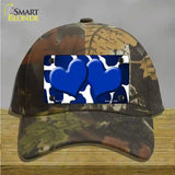 Blue White Hearts Giraffe Oil Rubbed Novelty License Plate Hat Cotton / Camoflauge