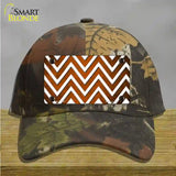 Orange White Chevron Oil Rubbed Novelty License Plate Hat Cotton / Camoflauge