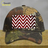 Red White Chevron Oil Rubbed Novelty License Plate Hat Cotton / Camoflauge