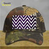 Purple White Chevron Oil Rubbed Novelty License Plate Hat Cotton / Camoflauge