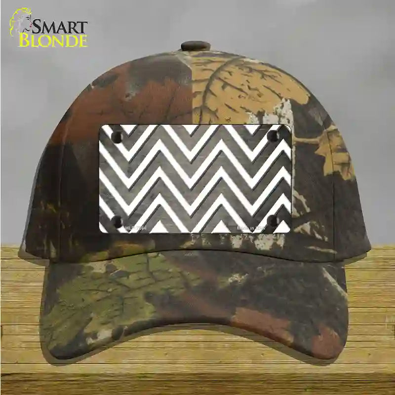 Tan White Chevron Oil Rubbed Novelty License Plate Hat Cotton / Camoflauge