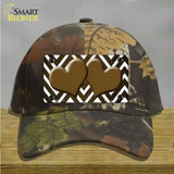 Brown White Hearts Chevron Oil Rubbed Novelty License Plate Hat Cotton / Camoflauge