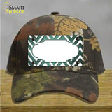 Mint White Chevron Scallop Oil Rubbed Novelty License Plate Hat Cotton / Camoflauge