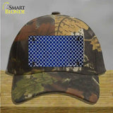 Blue White Quatrefoil Oil Rubbed Novelty License Plate Hat Cotton / Camoflauge