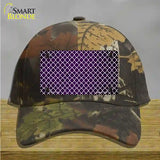 Purple White Quatrefoil Oil Rubbed Novelty License Plate Hat Cotton / Camoflauge