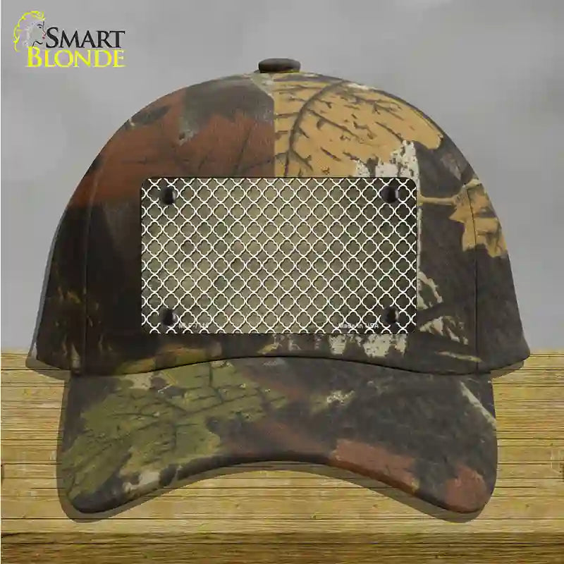 Gold White Quatrefoil Oil Rubbed Novelty License Plate Hat Cotton / Camoflauge