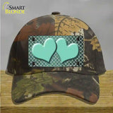 Mint White Quatrefoil Hearts Oil Rubbed Novelty License Plate Hat Cotton / Camoflauge