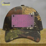 Pink White Small Chevron Oil Rubbed Novelty License Plate Hat Cotton / Camoflauge