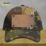 Orange White Small Chevron Oil Rubbed Novelty License Plate Hat Cotton / Camoflauge