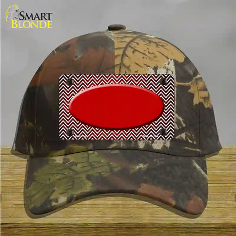 Red White Small Chevron Oval Oil Rubbed Novelty License Plate Hat Cotton / Camoflauge