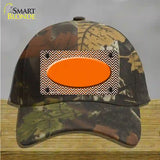 Orange White Small Chevron Oval Oil Rubbed Novelty License Plate Hat Cotton / Camoflauge