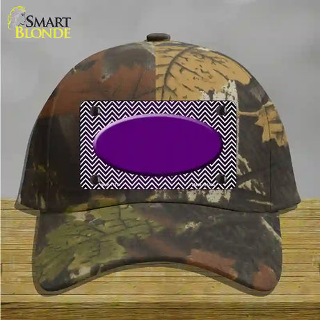 Purple White Small Chevron Oval Oil Rubbed Novelty License Plate Hat Cotton / Camoflauge