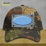 Light Blue White Small Chevron Oval Oil Rubbed Novelty License Plate Hat Cotton / Camoflauge